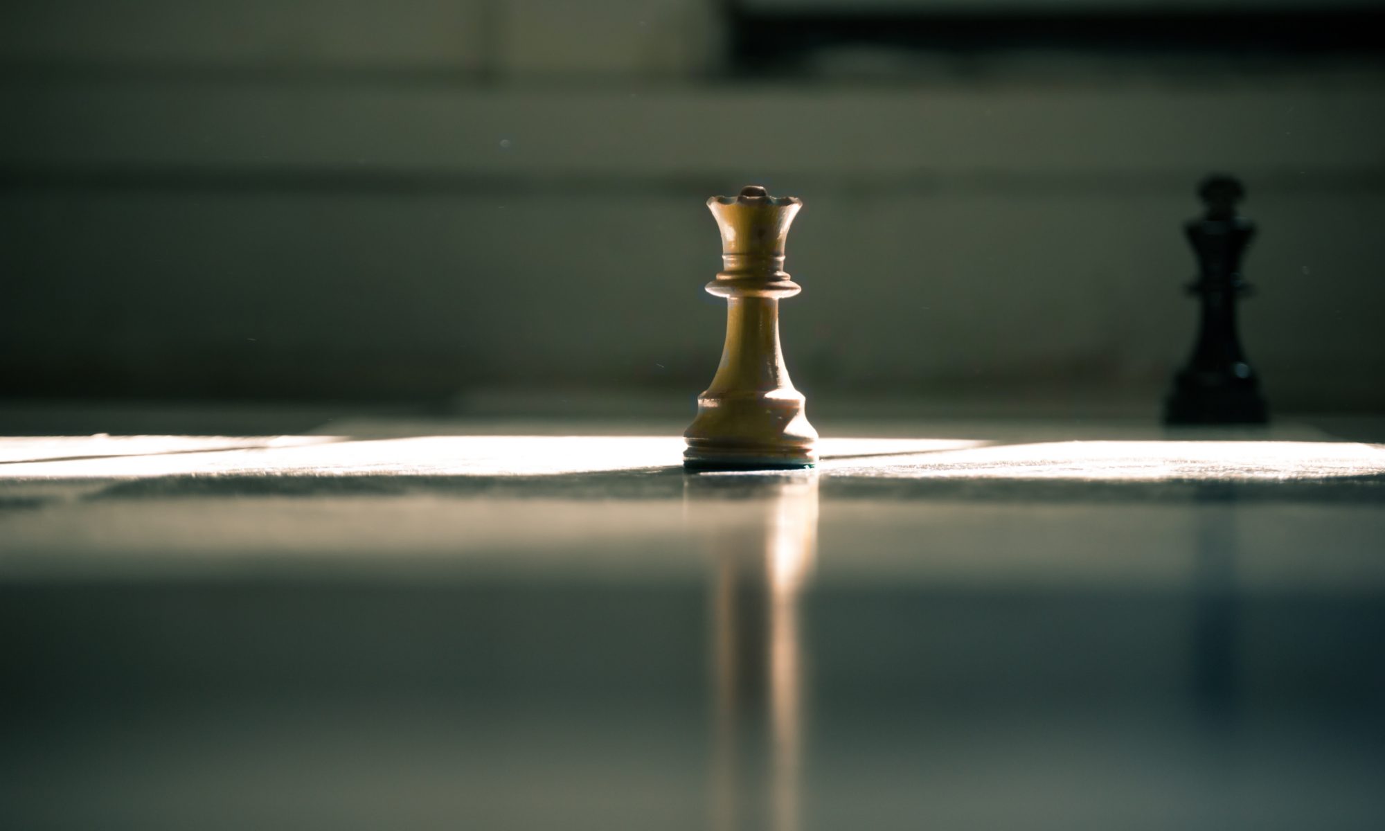 Single chess piece on a table